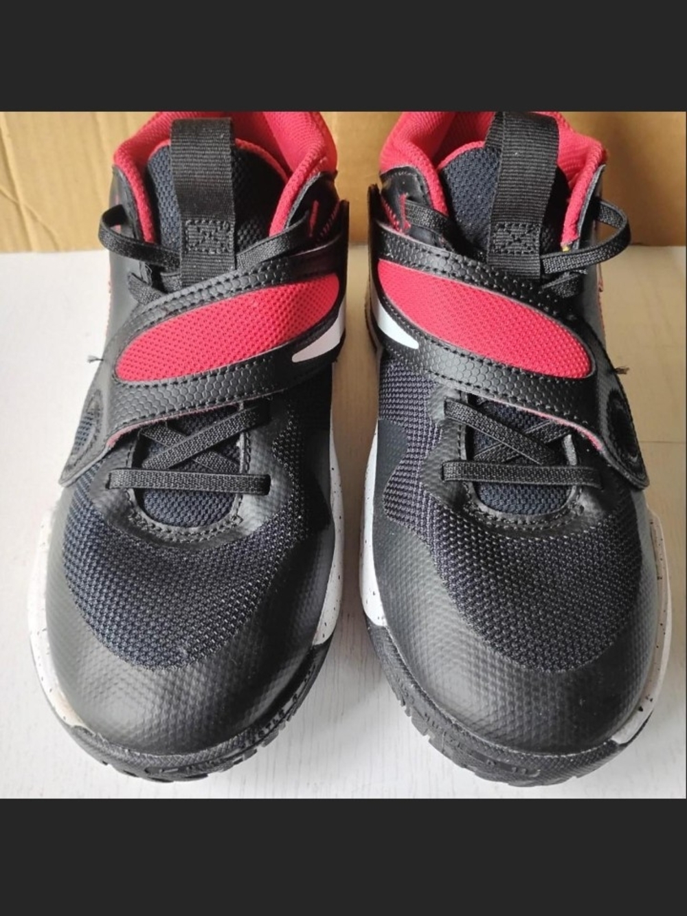 Nike Kids Black and Pink Velcro Athletic Sneakers